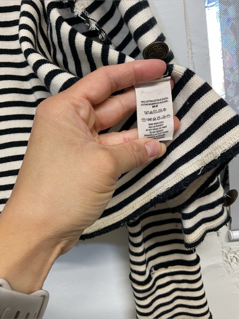 Free People Striped Black & White Cropped Jacket - Women size M - Picture 7 of 9